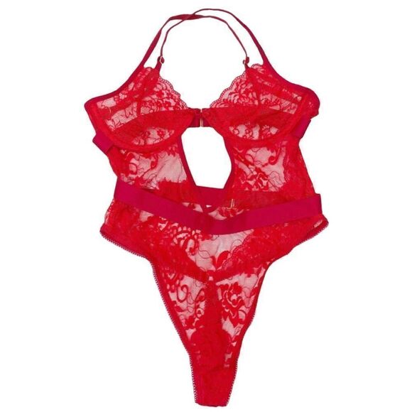 Ann Summers Red Lace Bodysuit Medium NWOT - Picture 5 of 7